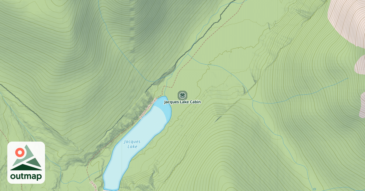 Map of Jacques Lake Cabin