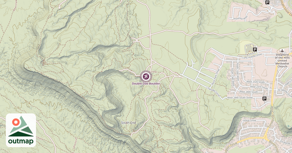 Map of Double Dab Boulder