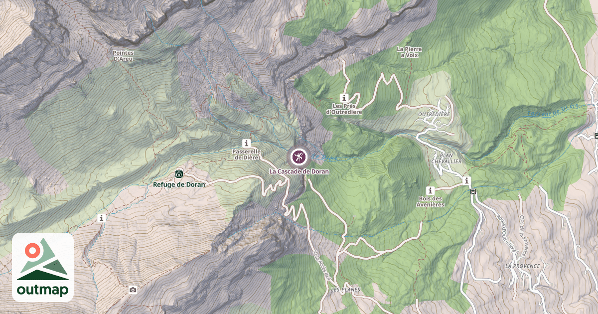 Map of La Cascade de Doran