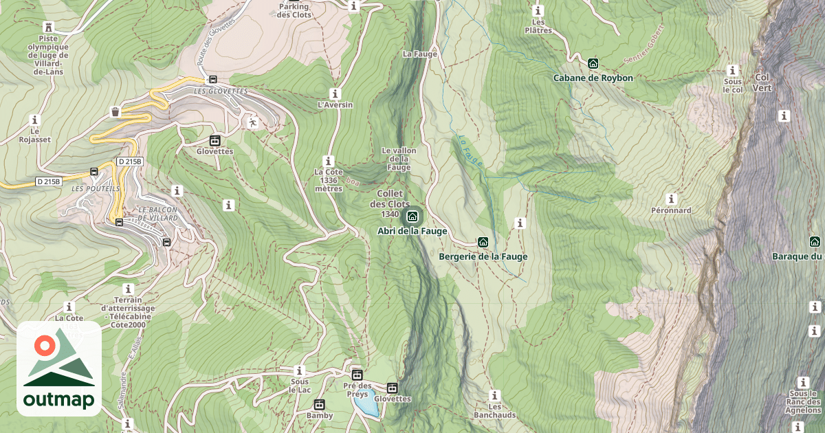 Map of Abri de la Fauge