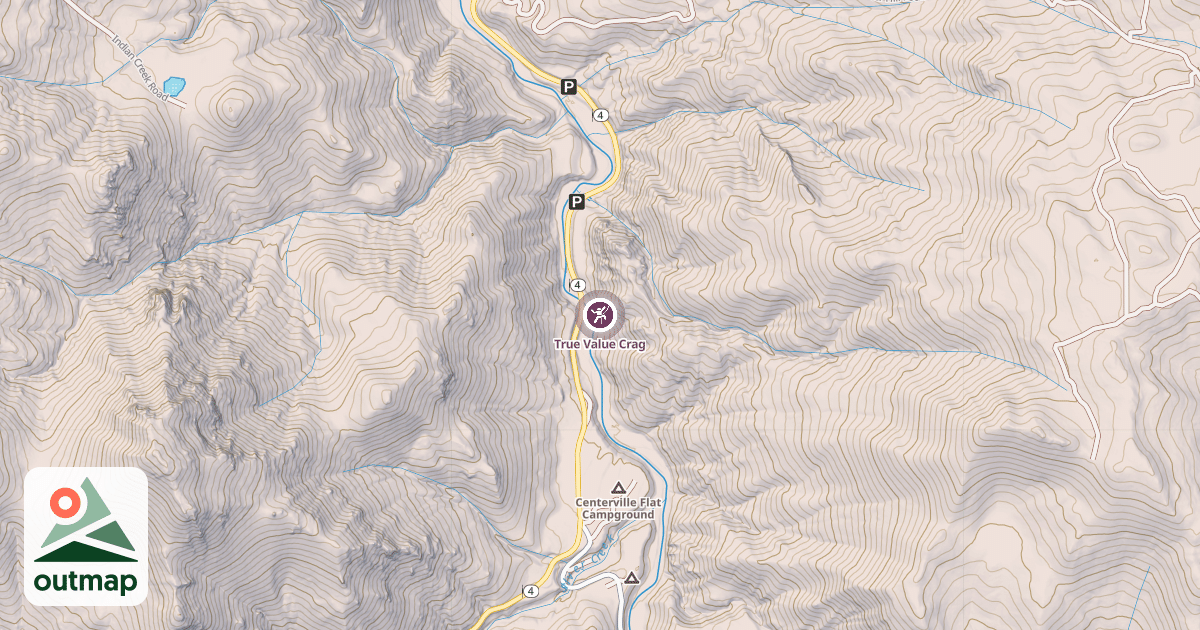 Map of True Value Crag