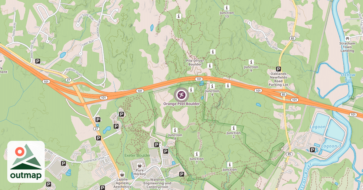 Map of Orange Peel Boulder