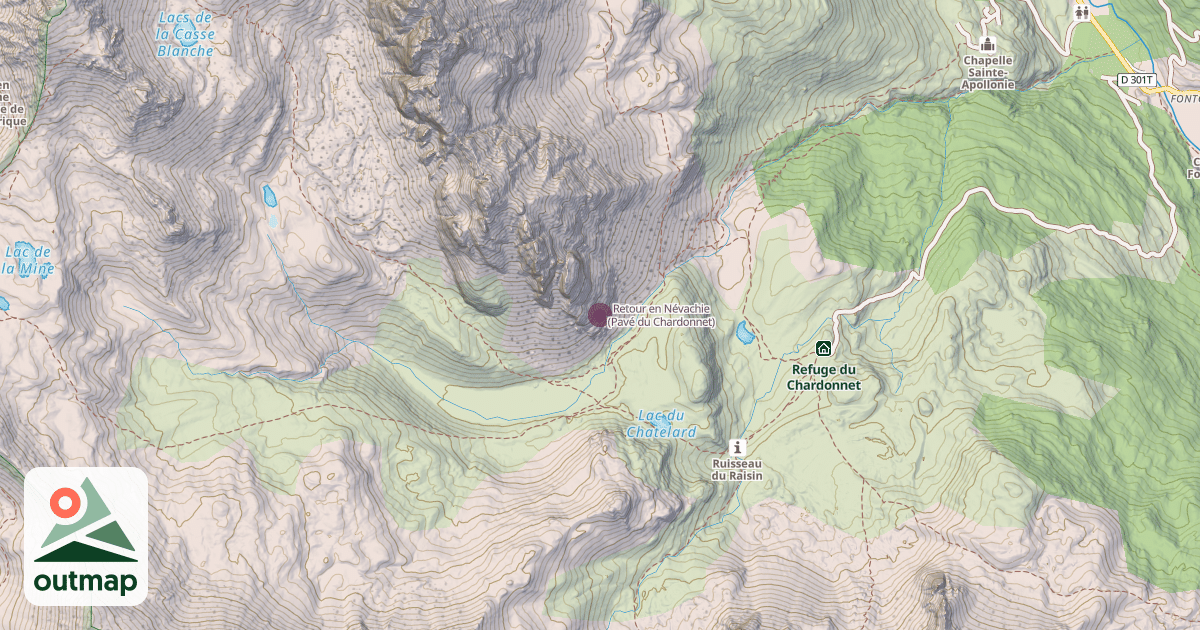 Map of Retour en Névachie (Pavé du Chardonnet)