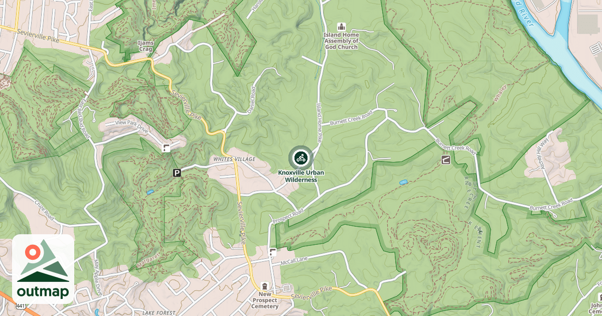 Map of Knoxville Urban Wilderness