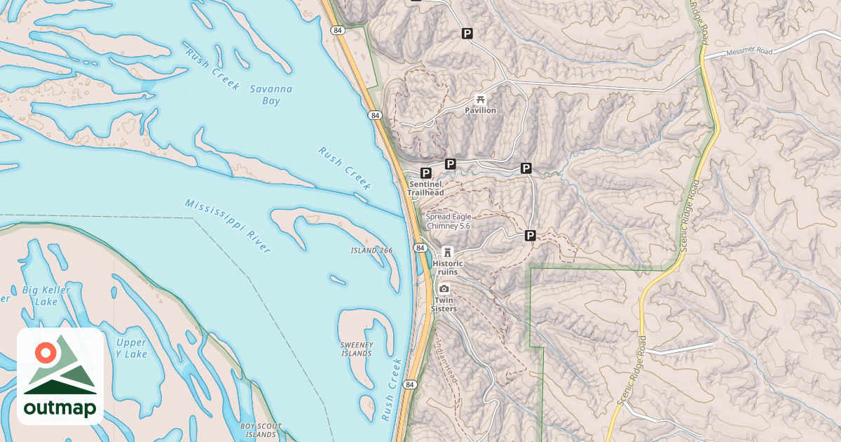 Map of Spread Eagle Chimney