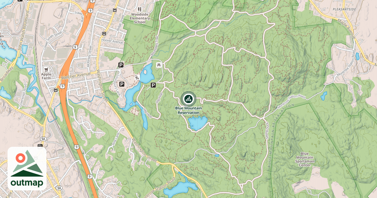 Map of Blue Mountain Reservation