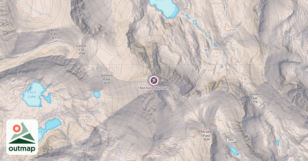 Map of Red Slate Mountain