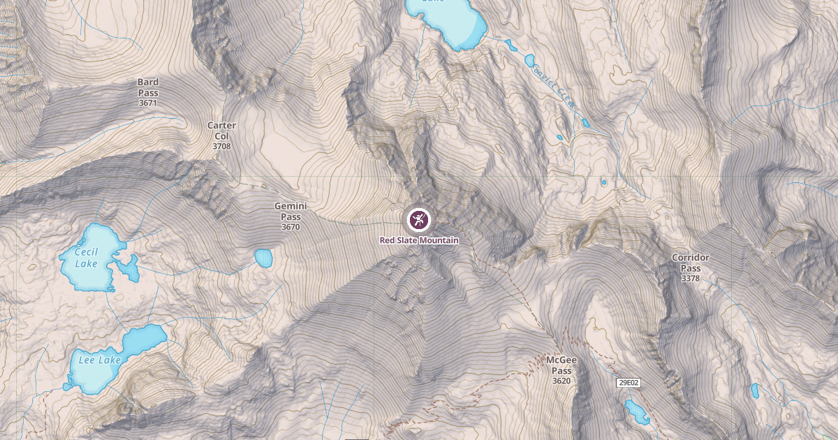 Map preview of Red Slate Mountain