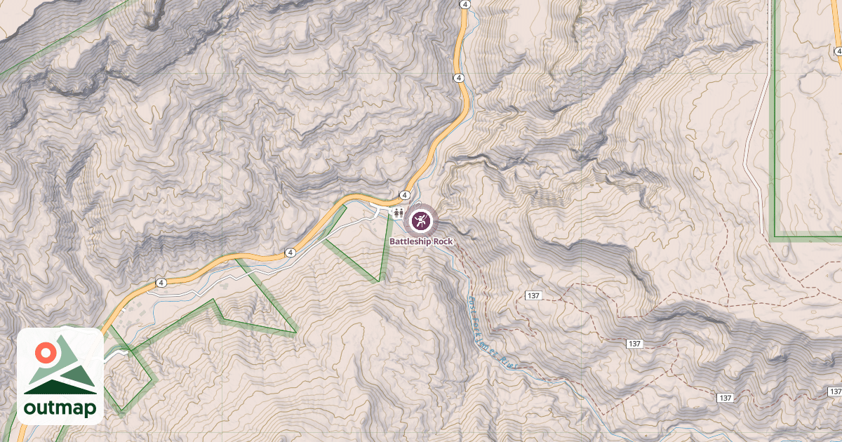 Map of Battleship Rock