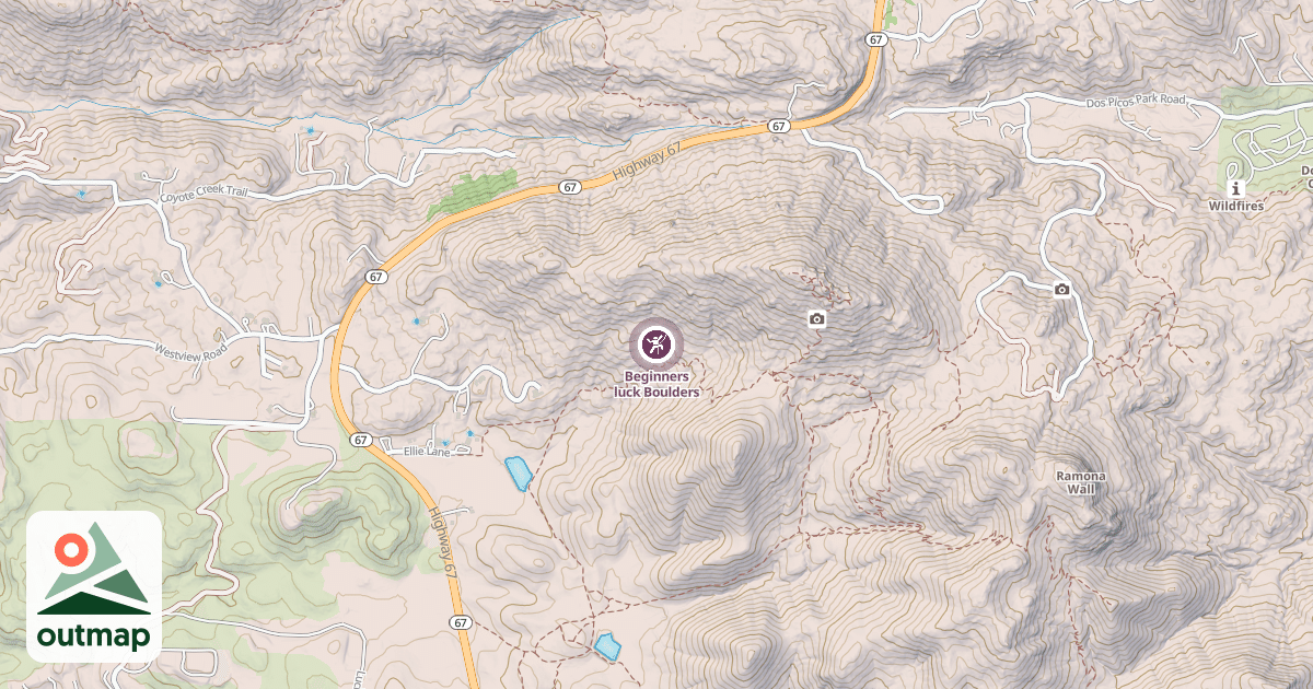 Map of Beginners luck Boulders