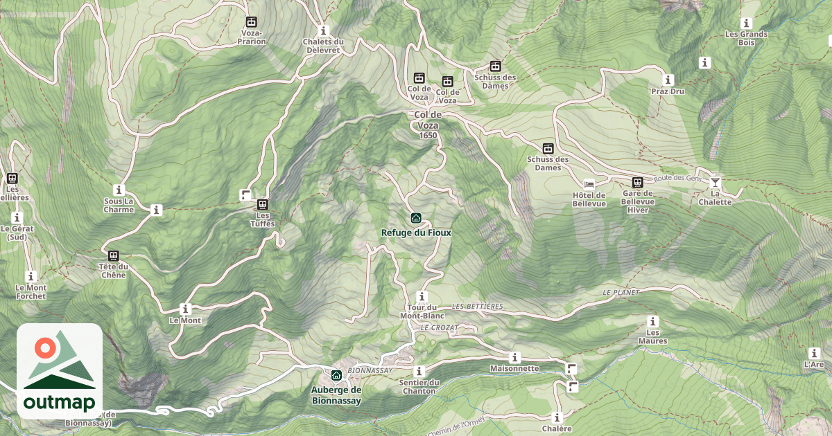 Map of Refuge du Fioux