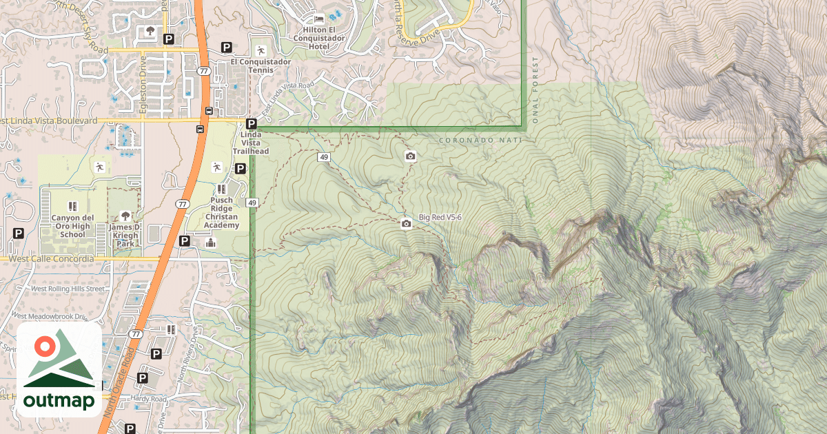 Map of Big Red