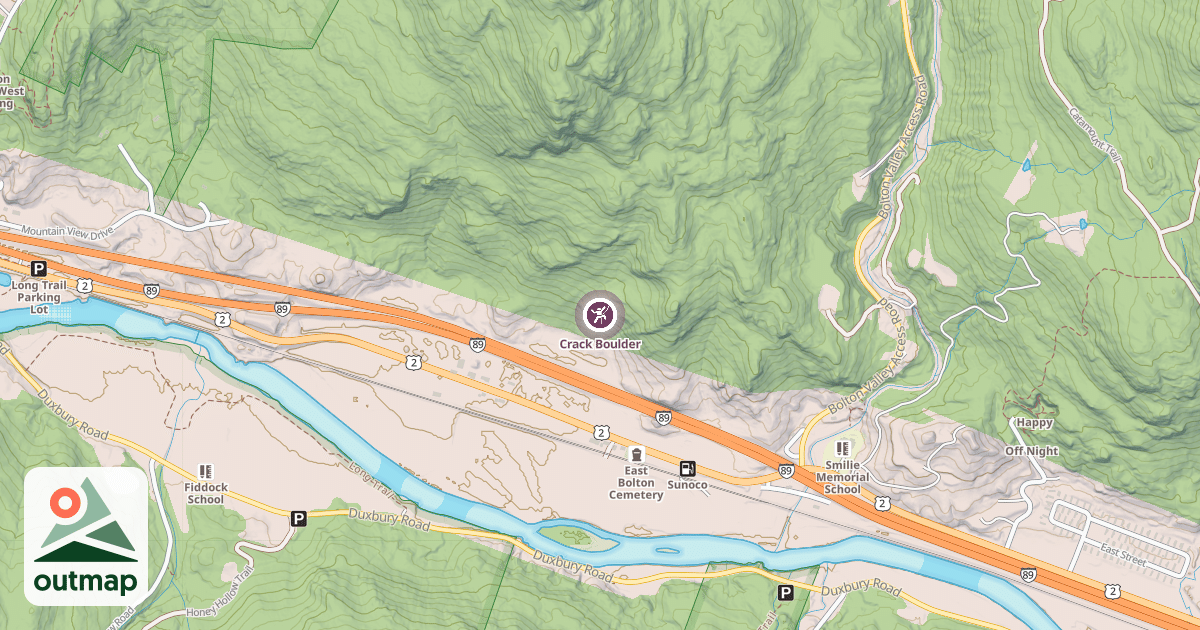 Map of Crack Boulder