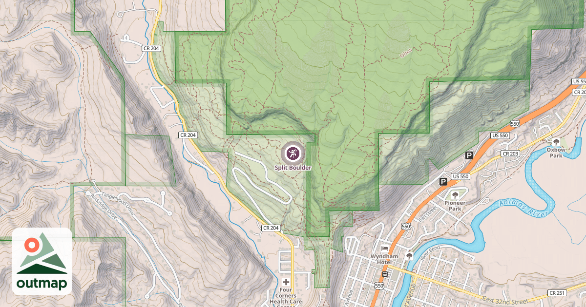 Map of Split Boulder