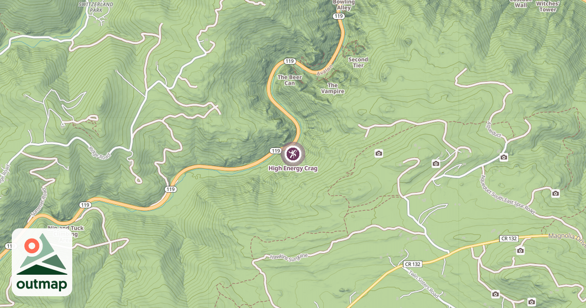 Map of High Energy Crag