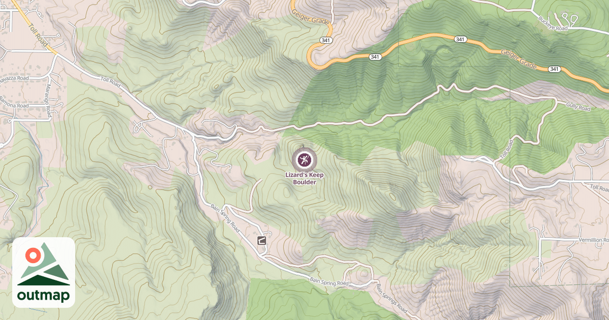 Map of Lizard's Keep Boulder