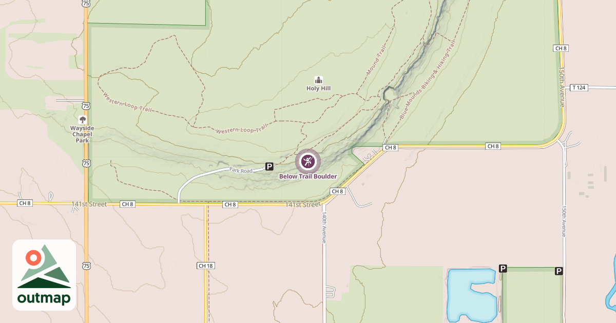 Map of Below Trail Boulder