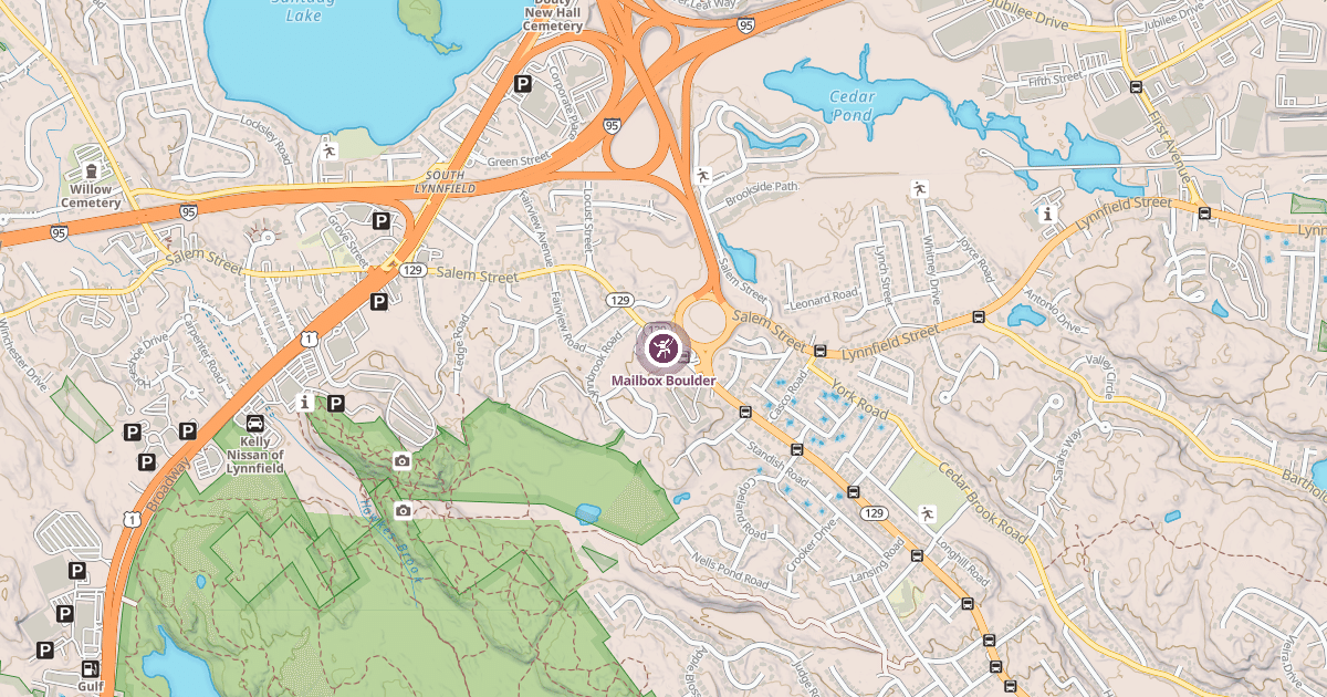 Map preview of Mailbox Boulder