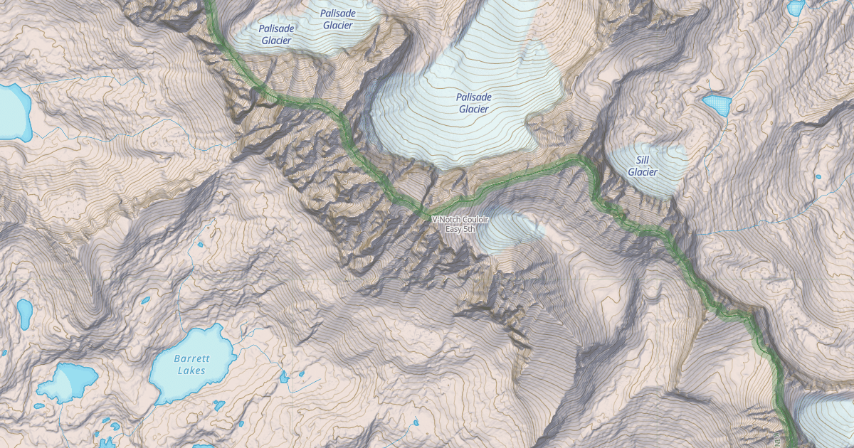 Map preview of V-Notch Couloir