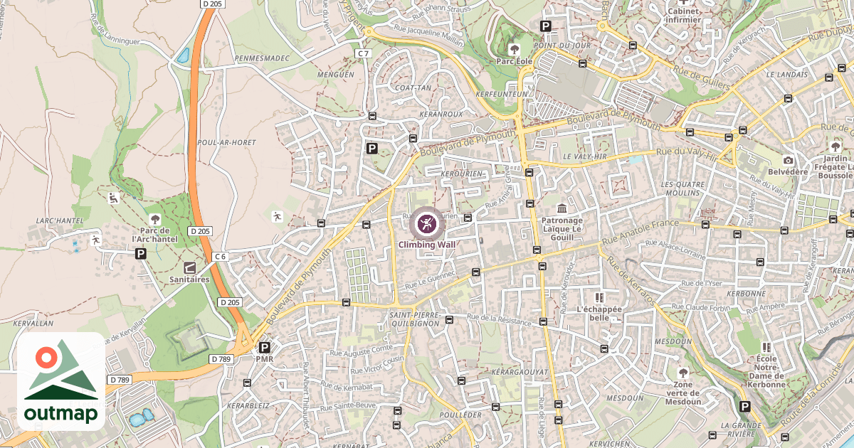 Map of Climbing Wall