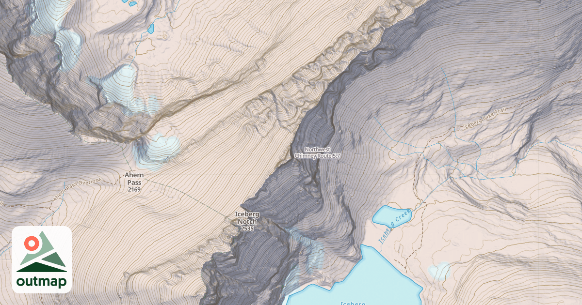 Map of Northwest Chimney Route