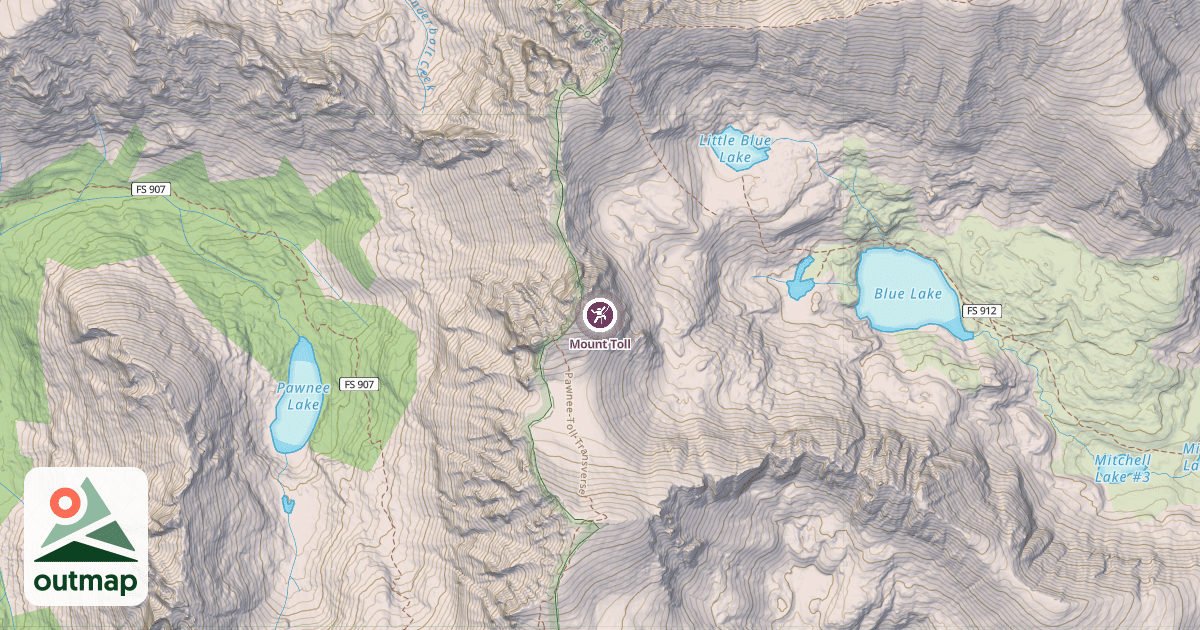 Map of Mount Toll