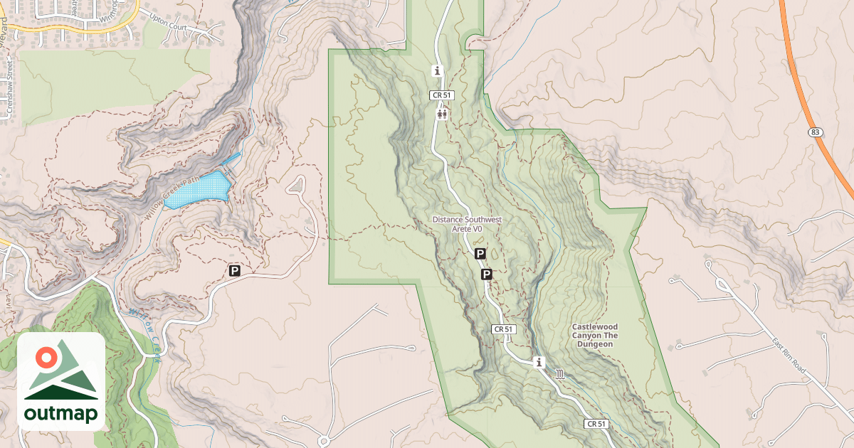 Map of Distance Southwest Arete