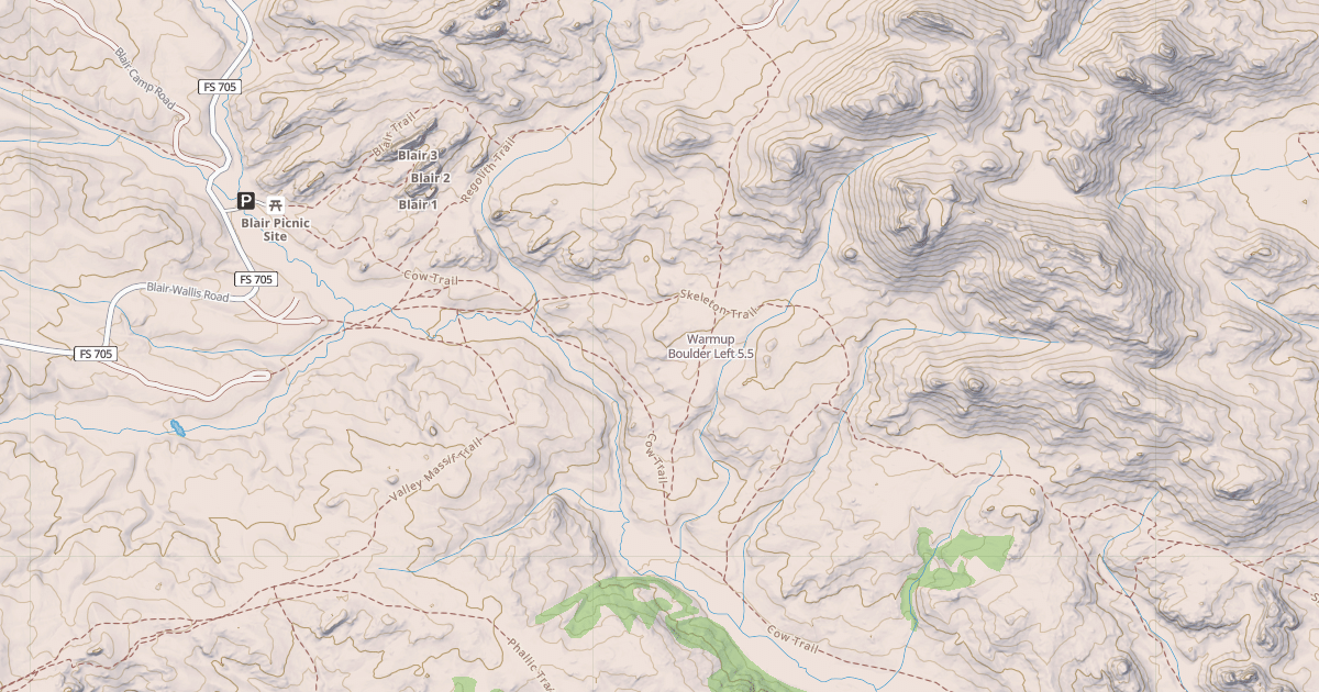Map preview of Warmup Boulder Left