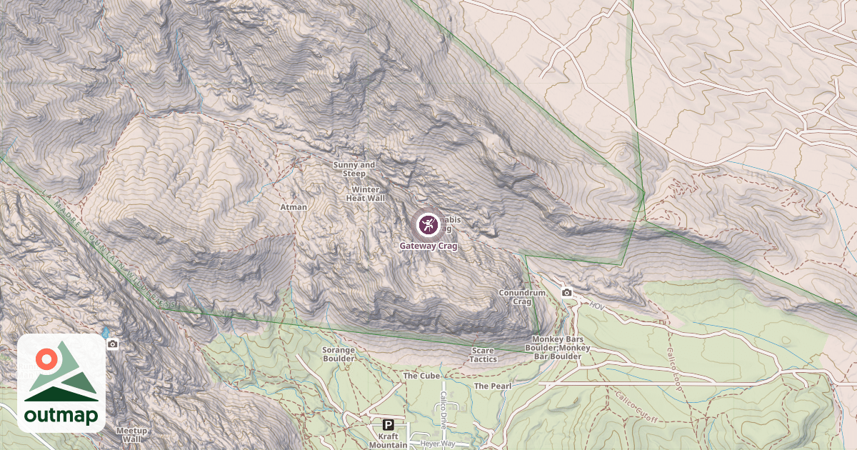 Map of Gateway Crag