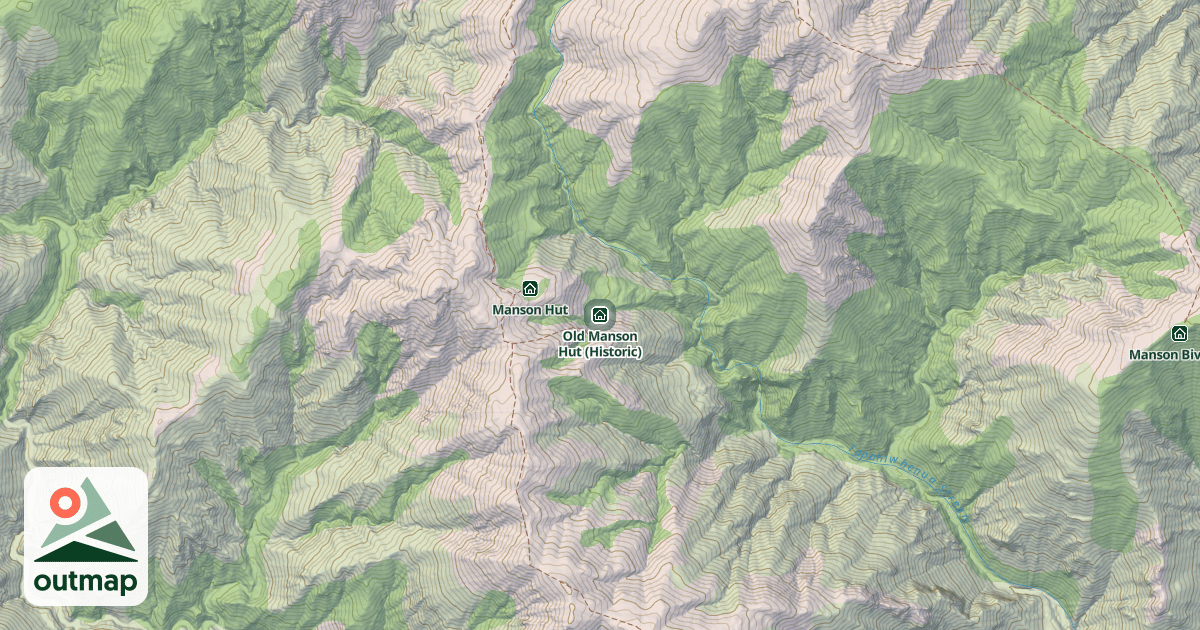 Map of Old Manson Hut (Historic)