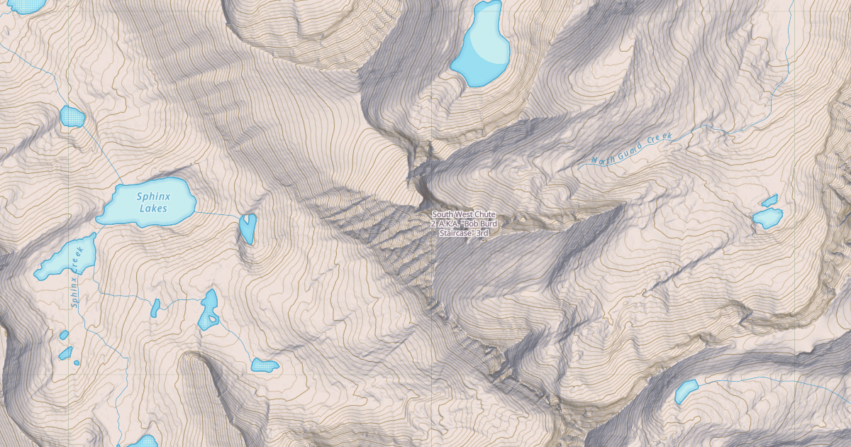 Map preview of South West Chute  2  A.K.A. "Bob Burd Staircase"
