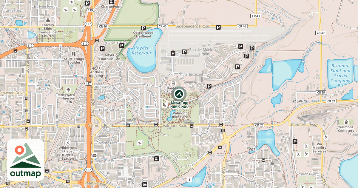 Map of Mesa Top Pump Park