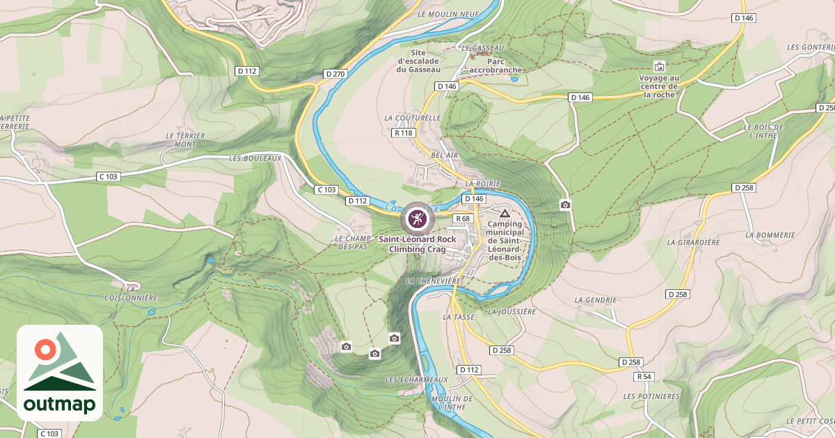 Map of Saint-Léonard Rock Climbing Crag