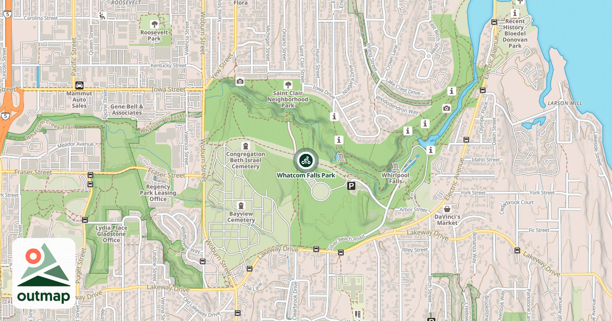 Map of Whatcom Falls Park