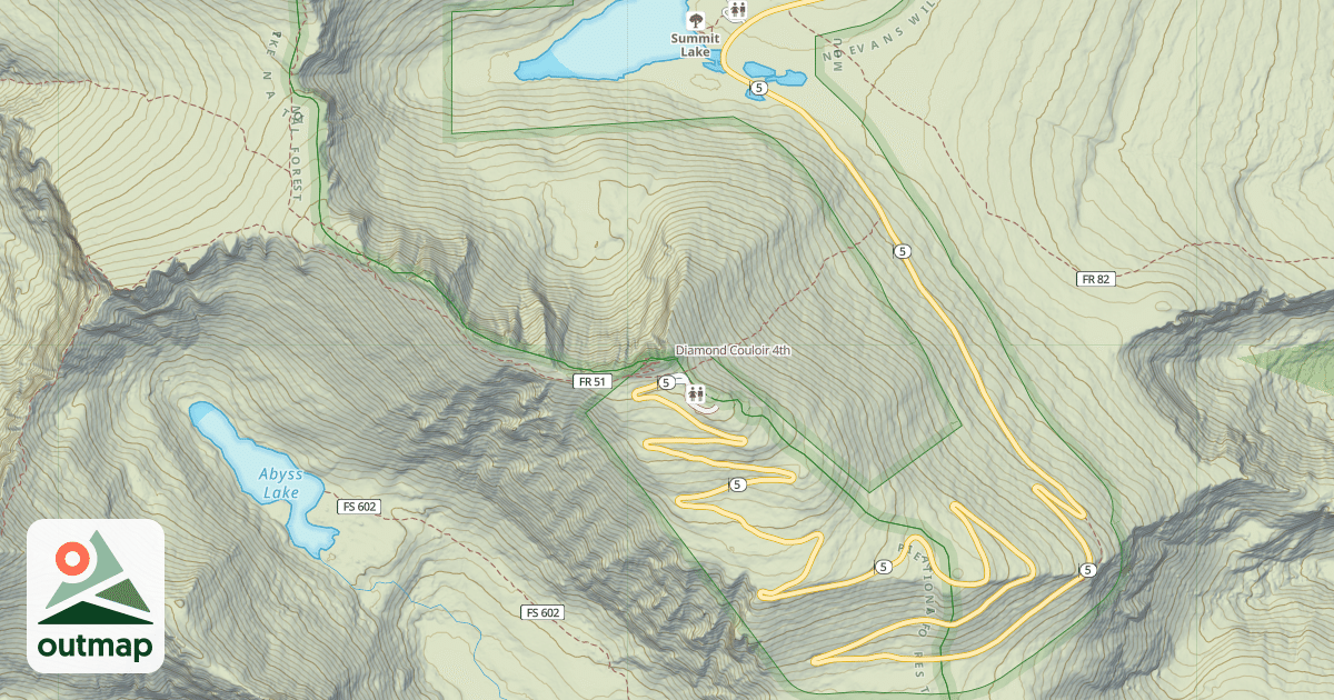 Map of Diamond Couloir