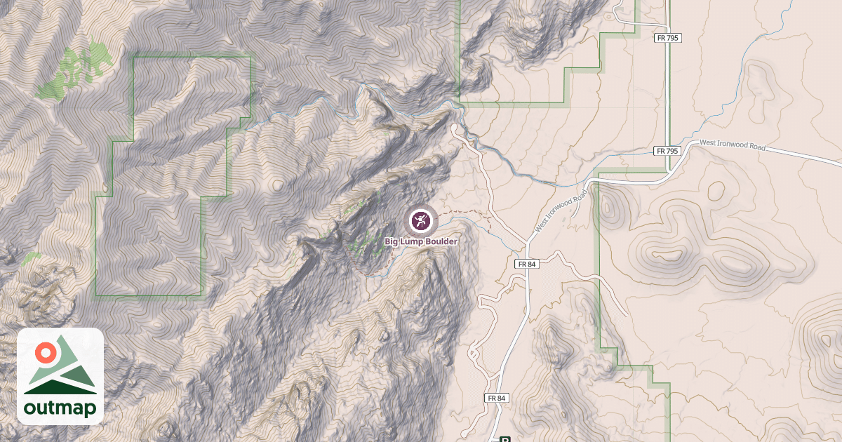 Map of Big Lump Boulder