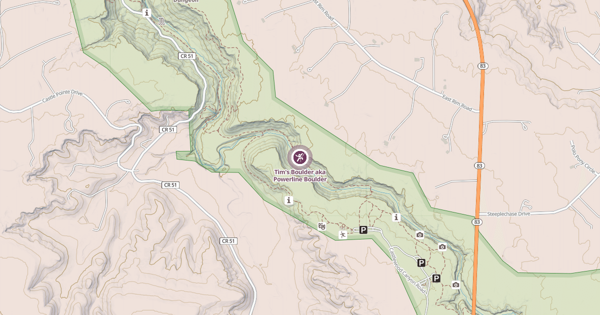 Map preview of Tim's Boulder aka Powerline Boulder