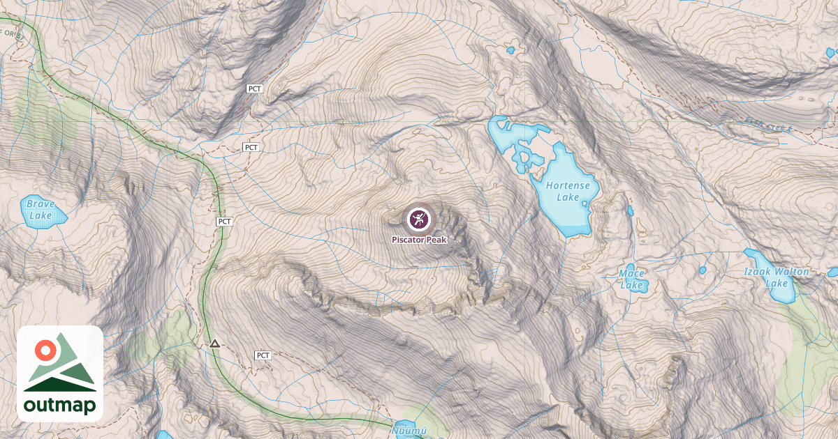 Map of Piscator Peak