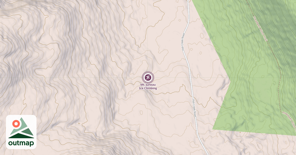 Map of Mt. Juneau Ice Climbing