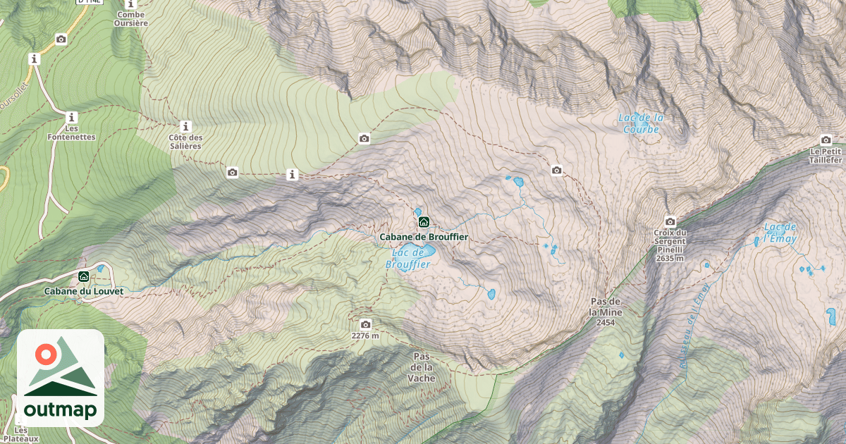 Map of Cabane de Brouffier