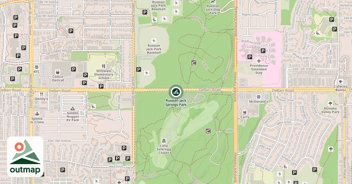 Map of Russian Jack Springs Park