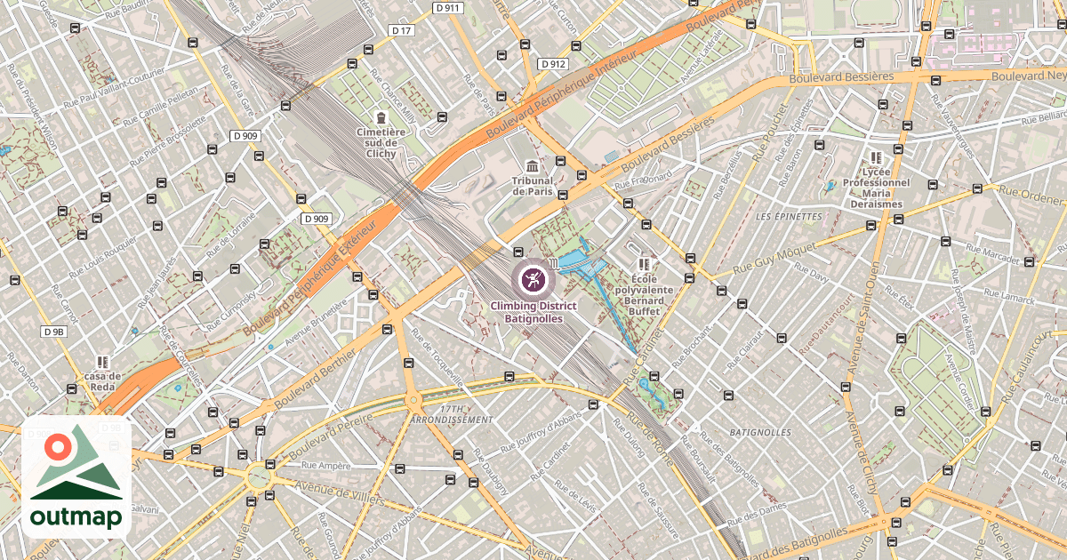 Map of Climbing District Batignolles
