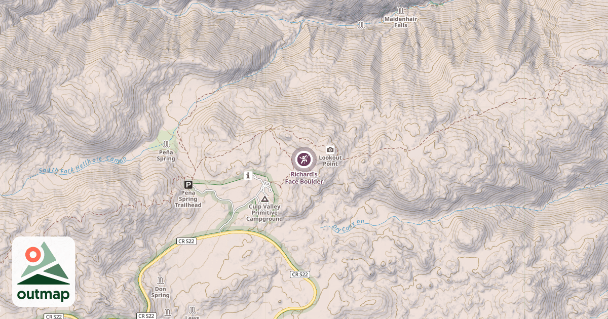 Map of Richard's Face Boulder