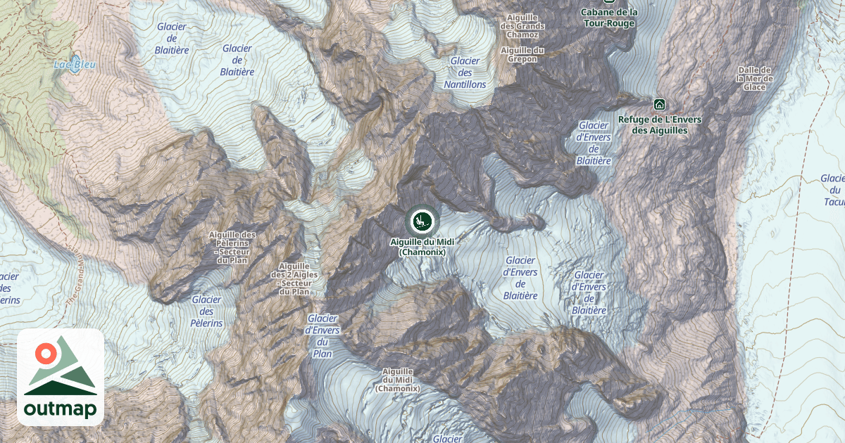 Map of Aiguille du Midi (Chamonix)