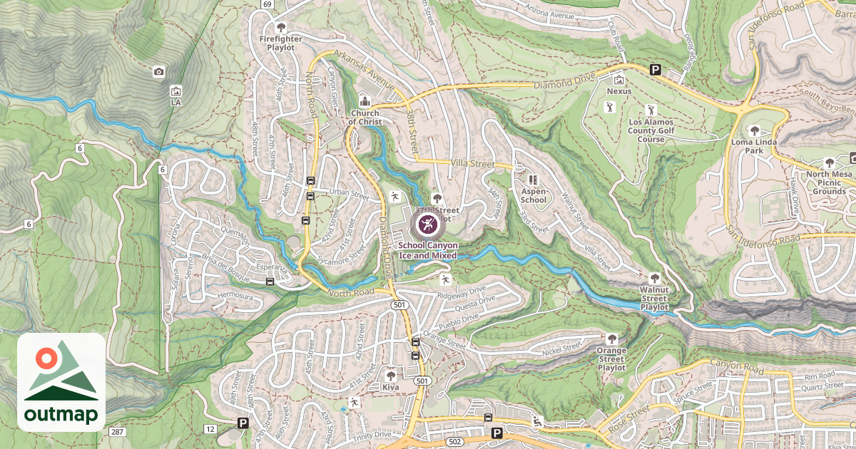 Map of School Canyon Ice and Mixed