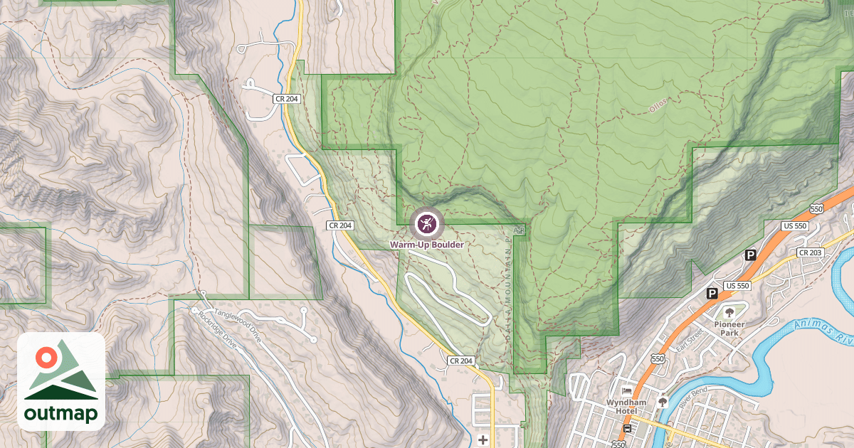 Map of Warm-Up Boulder