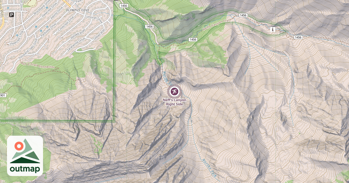 Map of Neff's Canyon Right Side