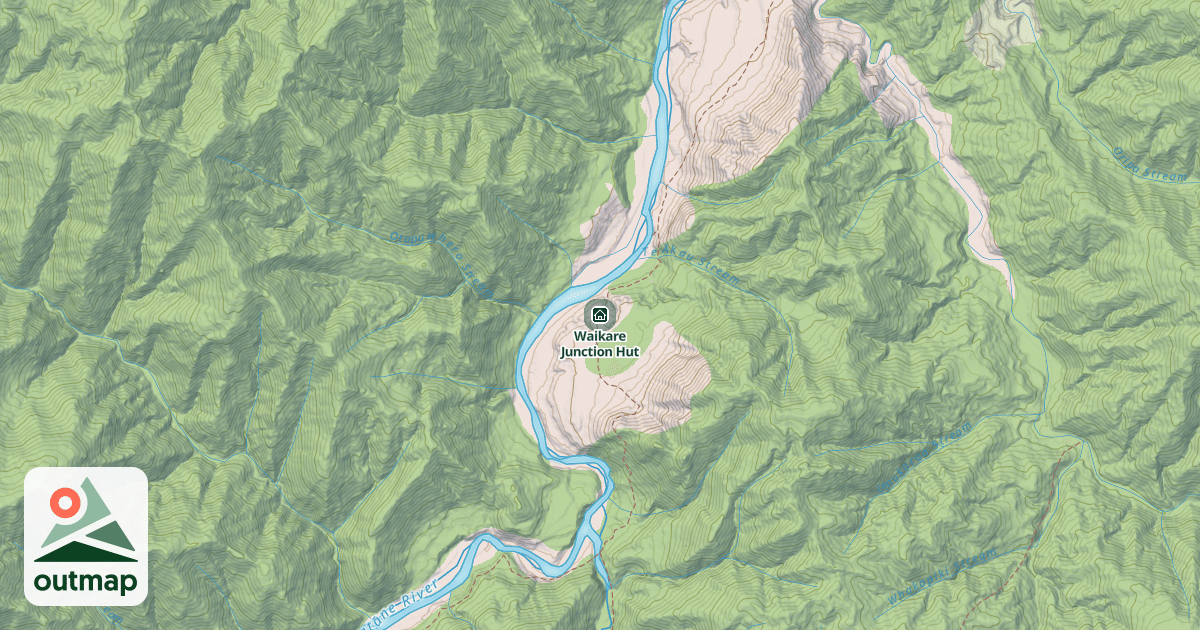 Map of Waikare Junction Hut
