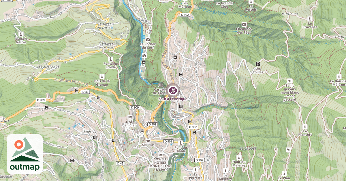 Map of Saut à l'élastique