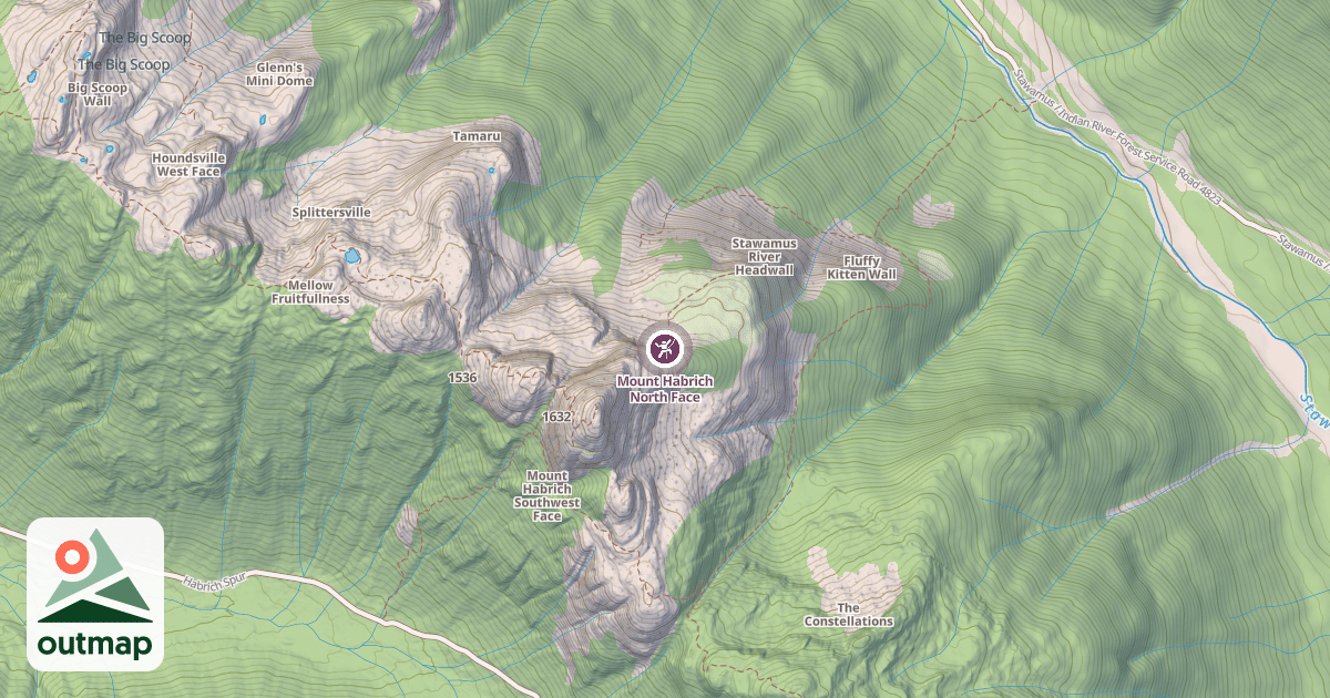Map of Mount Habrich North Face